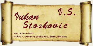 Vukan Stošković vizit kartica